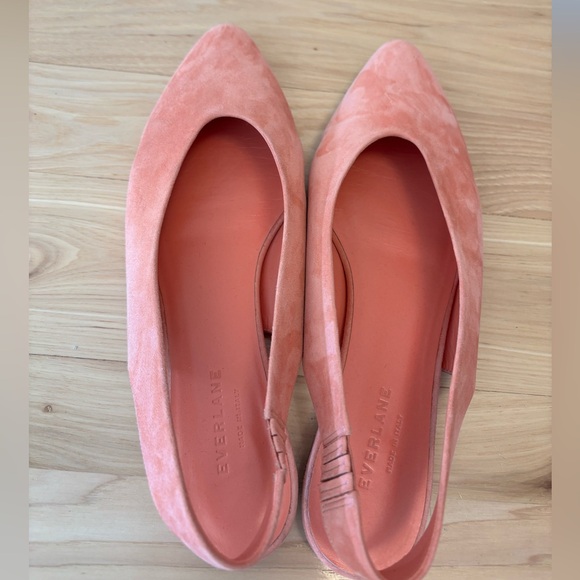 Everlane Coral Suede Slingback Pointed Toe Flats Mules Sz 11 - Picture 7 of 8